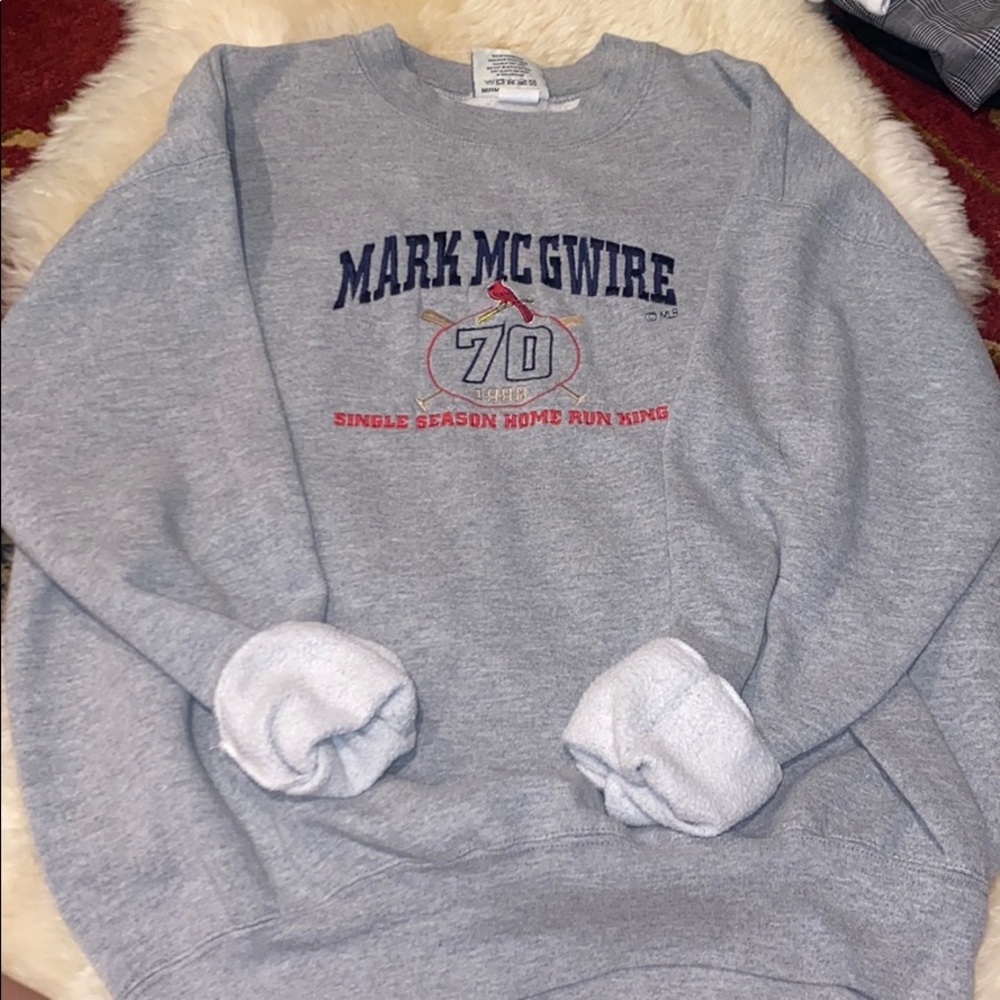 Vintage large grey baseball crew neck